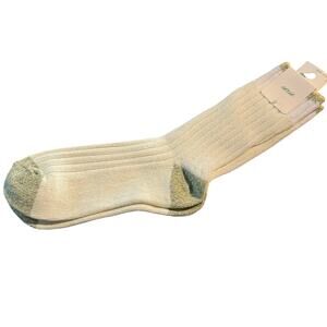 Aerie Cream & Sage Green Ribbed Crew Socks, One Size, NWT